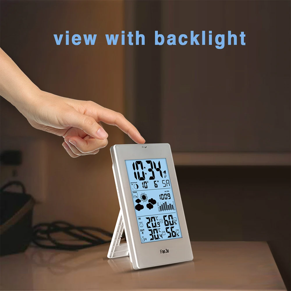 

Thermometer Hygrometer Barometer Wireless Weather Station Alarm Clock Weather Forecaster Station Wireless Backlight LCD Display
