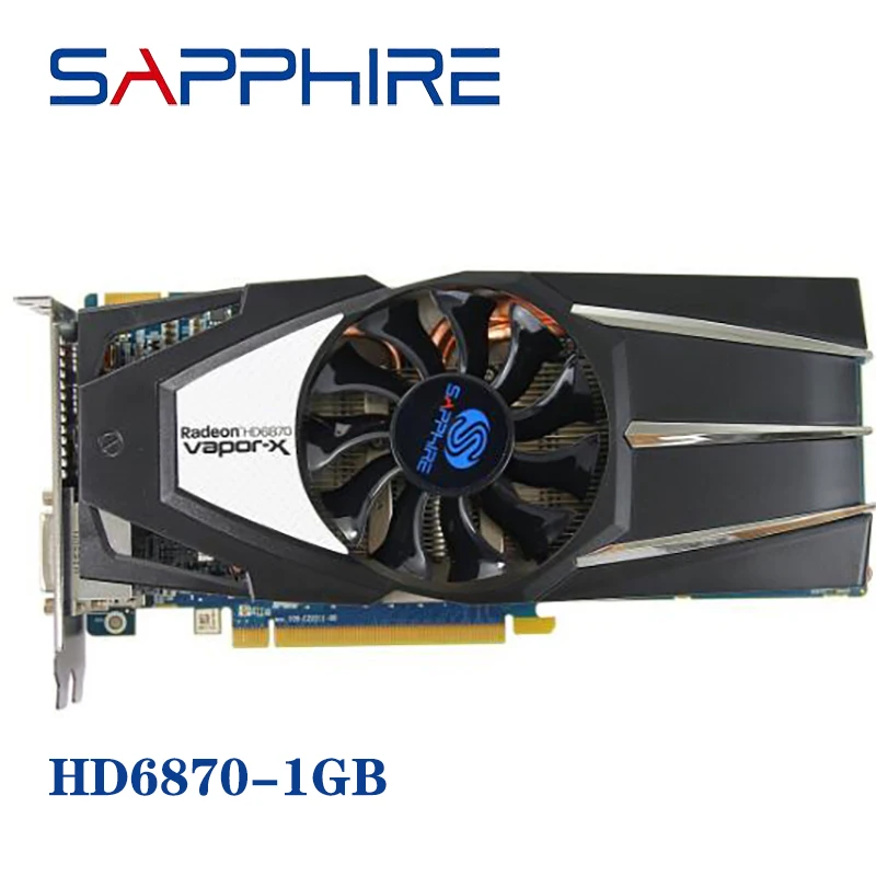 Б/у SAPPHIRE HD 6870 1 ГБ видеокарты GPU для AMD Radeon HD6870 1G GDDR5 видео 256 бит карты ПК компьютер