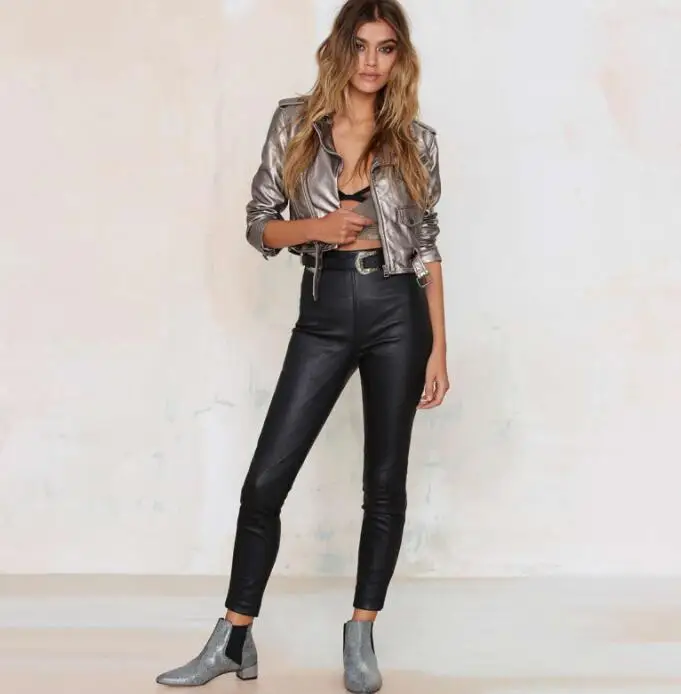 Популярная кожаная мотоциклетная куртка A16 в стиле панк модная короткая