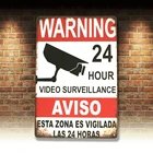 Оловянный плакат для видеонаблюдения Предупреждение испанском языке