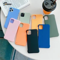 slim pc frameless phone case for iphone 12 pro max mini xr x xs max 11 pro 7 8 plus 11pro se 2020 solid candy matte cover case