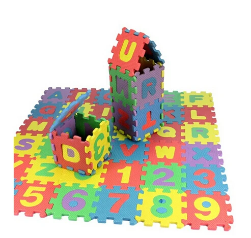 

New 36Pcs Kids Puzzles Toys Foam Mat Alphabet Letters Numbers Children Intelligence Development Bath Water Floating Toy