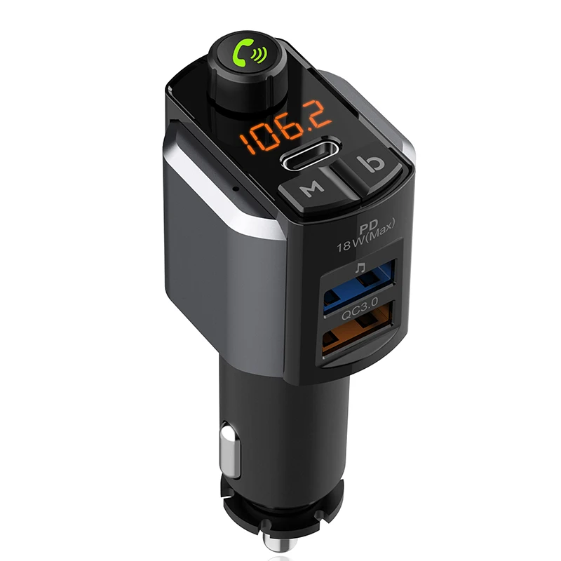 Автомобильное зарядное устройство с Bluetooth QC3.0 + PD18W FM передатчик зарядка