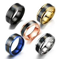 smart sensor body temperature ring stainless steel fashion display real time temperature test finger ring