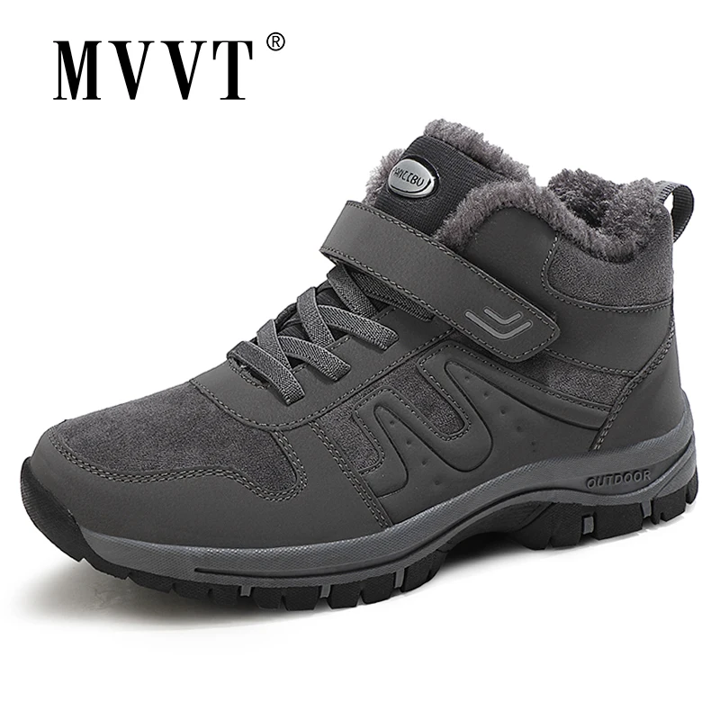 

HOT Sale Warm Men Boots Winter Suede Leather Boots Women Outdoor Men Shoes Anti-skid Snow Boots Man Ankle Hombres Botas