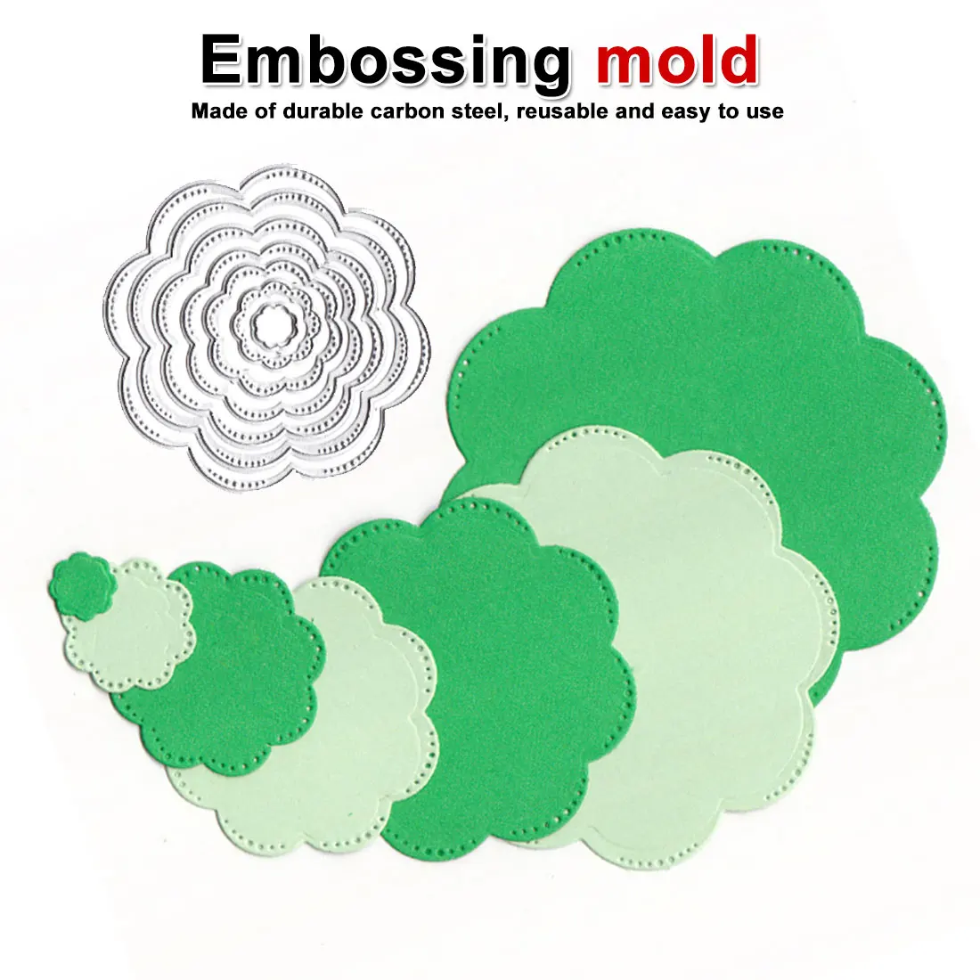 7 шт. 8 лепестков цветов вложенной формы из углеродистой стали тисненая