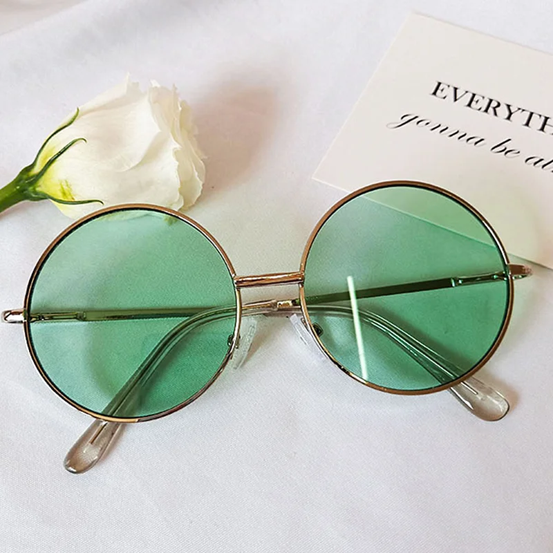 Солнцезащитные очки для девочек и мальчиков UV400 винтажные простые круглые с