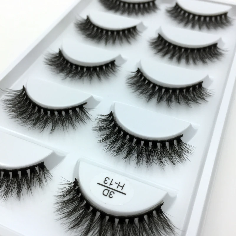 LTWEGO 5 Pairs Mink Eyelashes Multipack 3D Soft Hair False Fluffy Dramatic Eye lashes Maquiagem Cilios H Sizes | Красота и здоровье