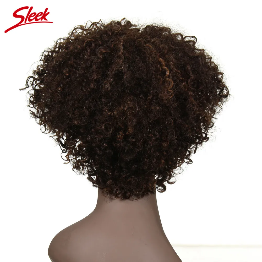 Гладкие короткие парики из человеческих волос 100% Remy бразильские волосы Кудрявые