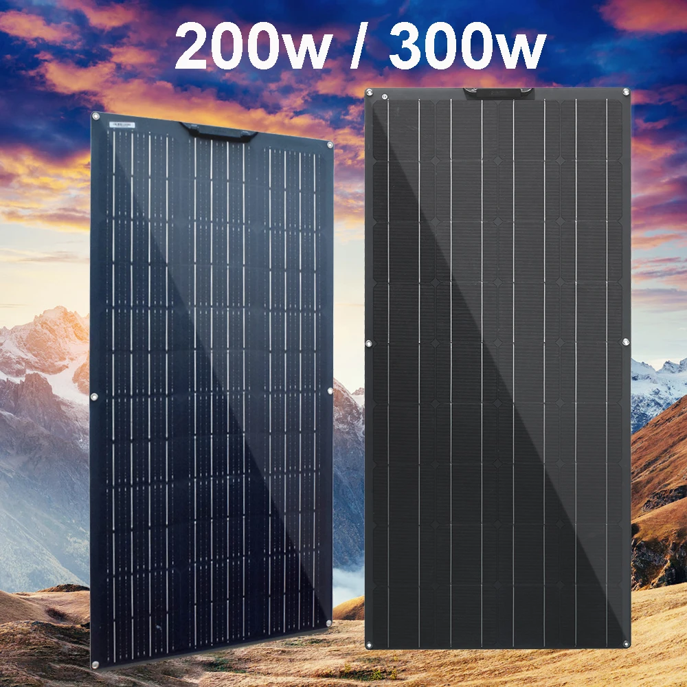 

solar panel 12v 300w 200w 100w kit complete solar cell charger home energy system for car RV boat caravan camping 1000w inverter