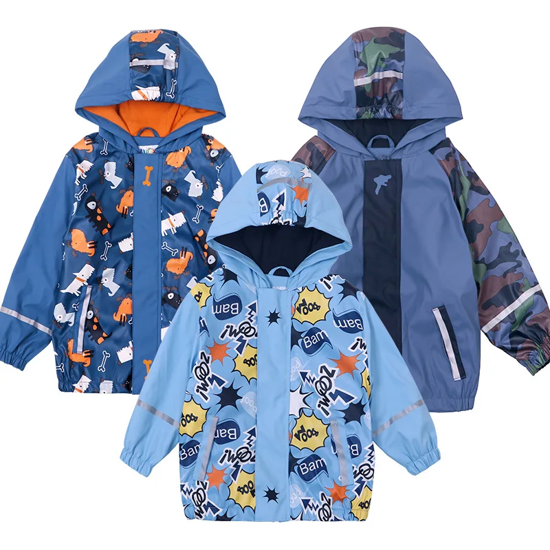 Детский непродуваемый плащ из ПУ кожи с флисовой подкладкой|jacket children|children
