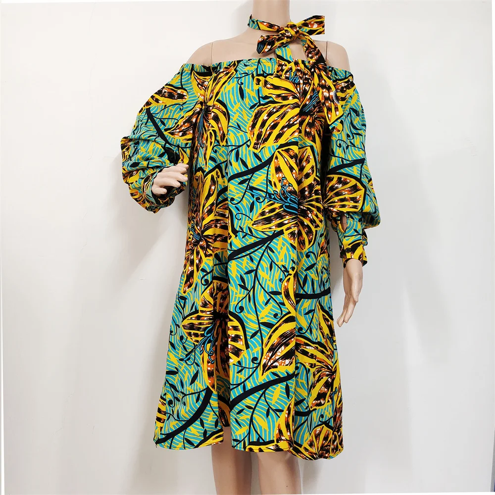 Модное платье с принтом для женщин хлопковое макси женская одежда длинным