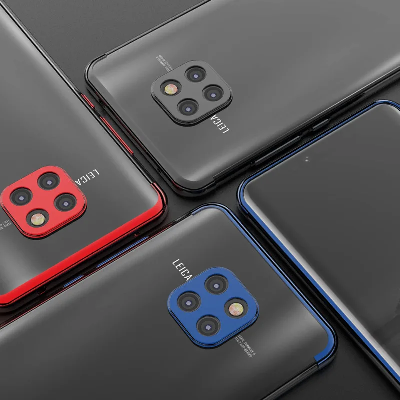 Mate30 Elecplating Case for Huawei Mate 30 20 Lite Pro 20X Plating Soft TPU Clear Anti-shock Cover Shell |