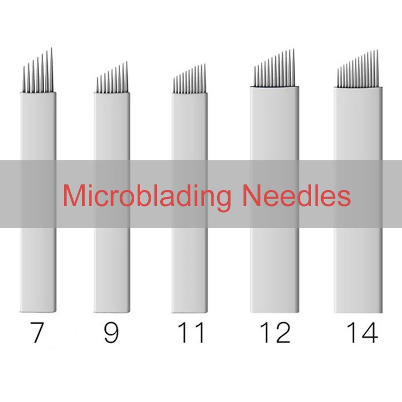 10 шт. микроблейдинг Lamina иглы для перманентного макияжа бровей Тату 7/9/11/12/14 пин