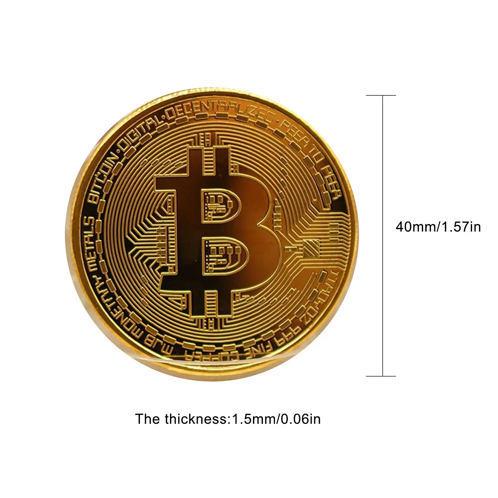 

5PCS Souvenir Gold Plated Bitcoin Coin Collectible Art Collection Gift Physical commemorative Bit Coin Metal Antique Imitation