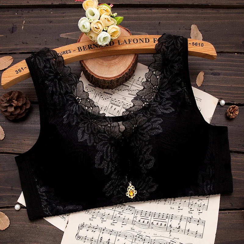 Сексуальный кружевной бюстгальтер большого размера тонкий без стального кольца