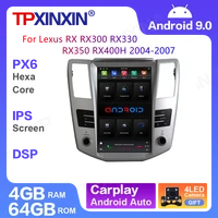 tesla vertical screen android 10 car radio for lexus rx rx300 rx330 rx350 2004 2007 multimedia video player navigation gps dvd