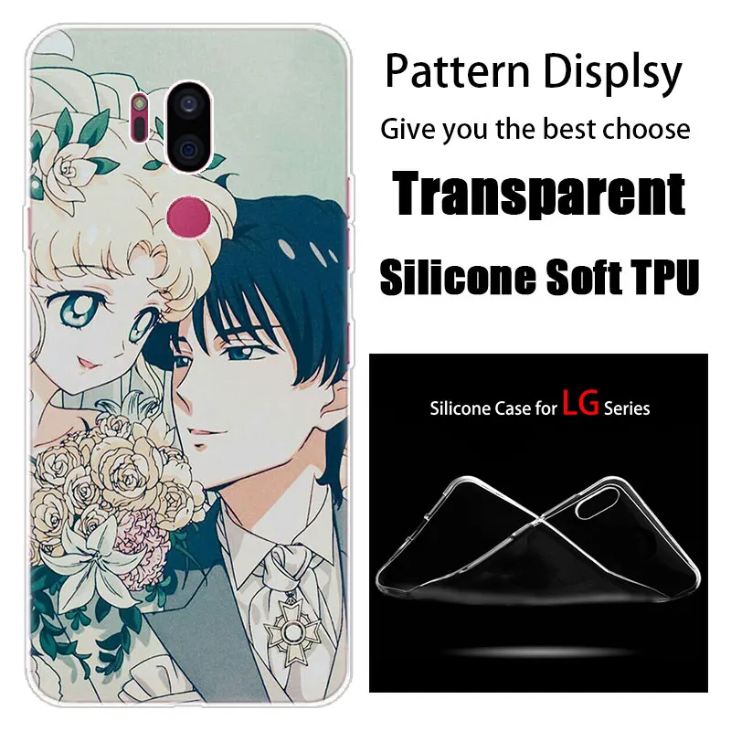 С рисунком из аниме «Сейлор Мун» силиконовый чехол для LG G5 G6 мини G7 G8 G8S V20 V30 V40 V50 ThinQ Q6 Q7 Q8 Q9 Q60 W10 W30 Aristo 2 X Мощность 2 3
