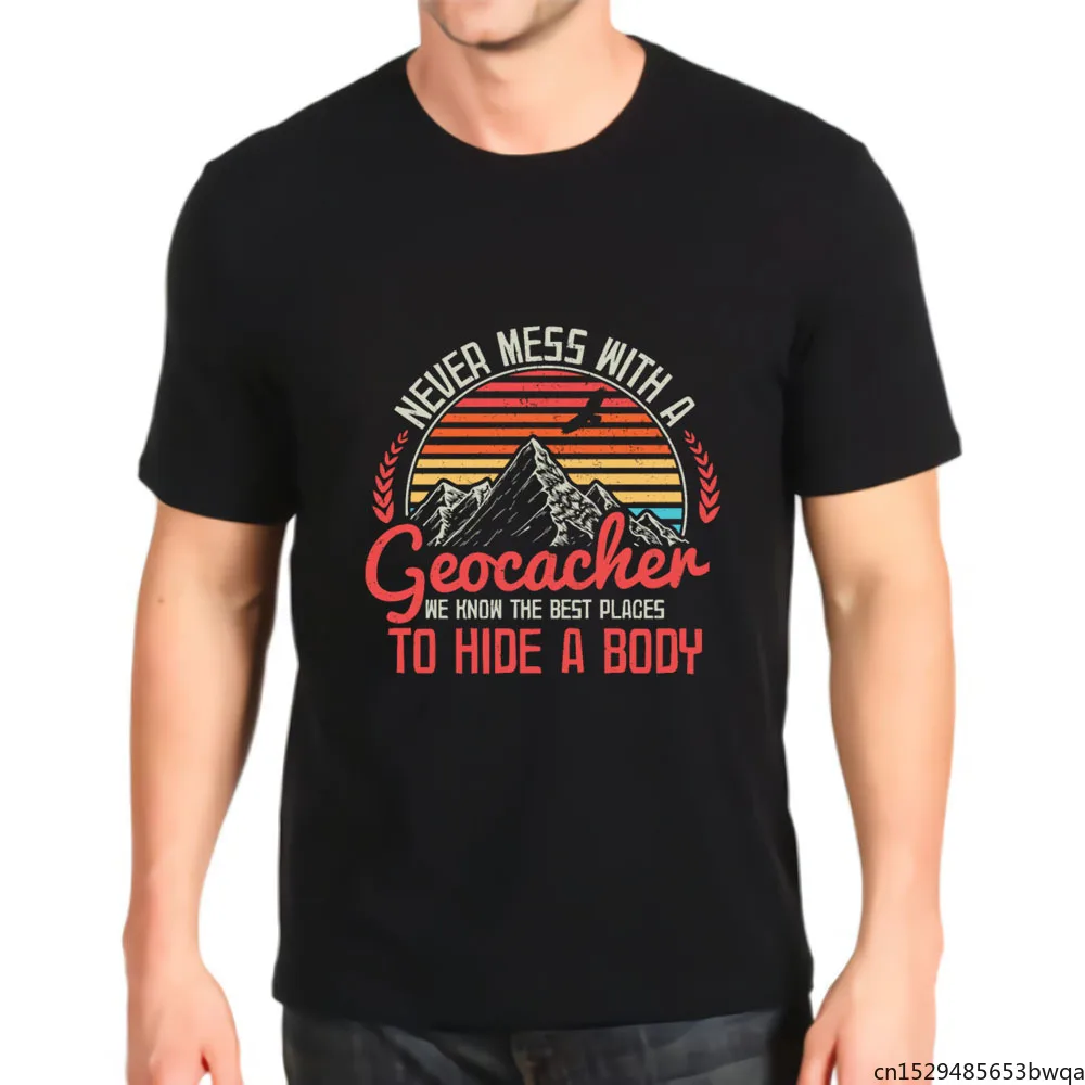 

Never Mess with A Gift Geocache Print New Top Mens T-shirt Graphic Retro Fashion Shirt
