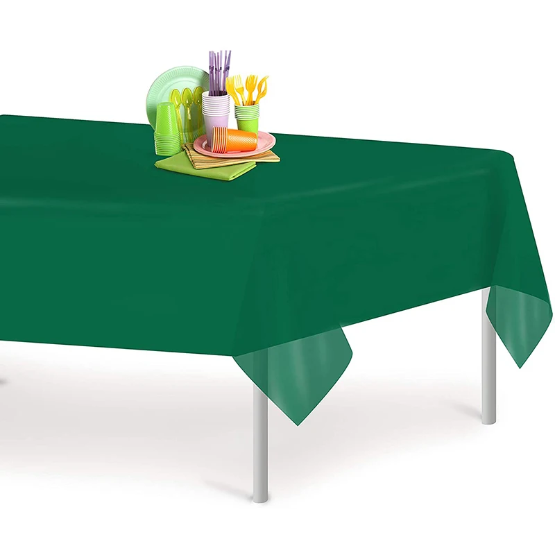 

Promotion - Party Wedding Birthday Supplies, Dark Green Rectangle Disposable Plastic Tablecloth