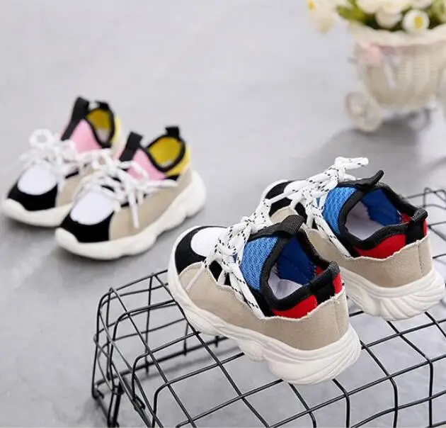

NEW Kids Shoes For Boys Girl Children Casual Sneakers Baby Girl Air Mesh Breathable Soft Running Sports Shoe Pink Blue J105