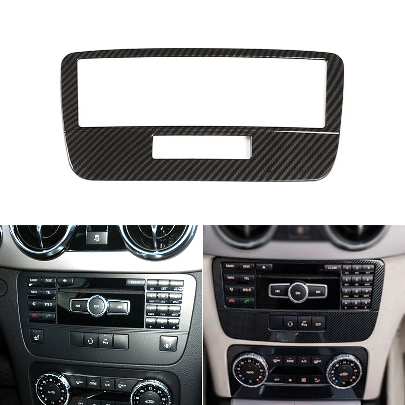 

Carbon Texture Car Styling Interior Mouldings Center Control Voice Mode Frame Cover Trim For Mercedes Benz GLK X204 2013 2014