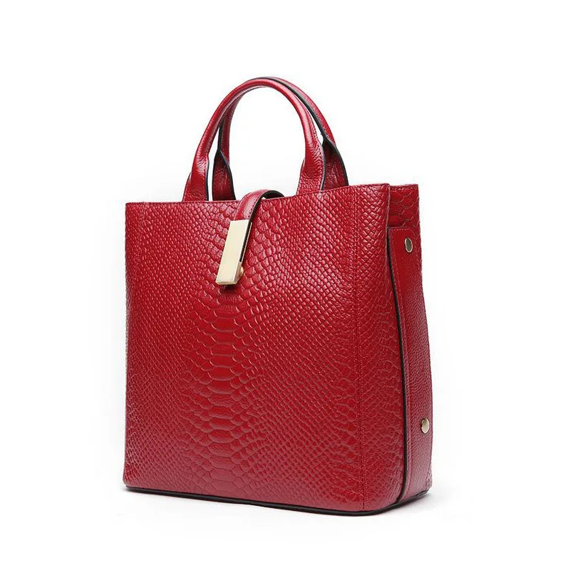

Hot Sale Leather Handbags For Women Cow Leather Serpentine Embossed Shoulder Ladies Messenger Casual Tote Bag Bolsa Feminina Sac