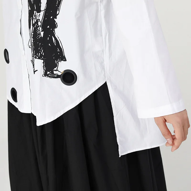 Женская Асимметричная блузка XITAO абстрактная с принтом тела топы и блузки для