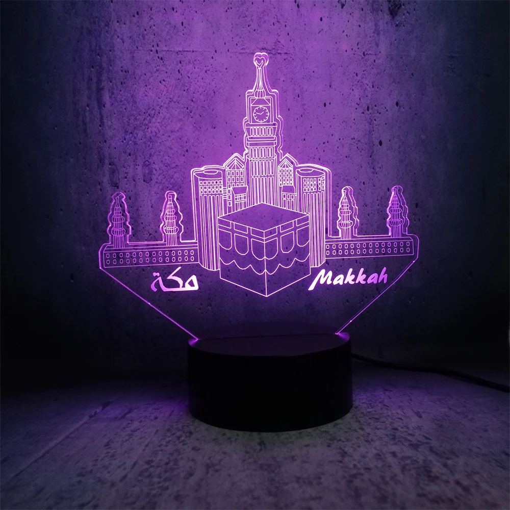 Ночник для Makkah 3D иллюзия светодиодные лампы декор стола комнаты больше выбора