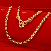 collar chain necklace men jewelry yellow gold filled classic hip hop male clavicle gift