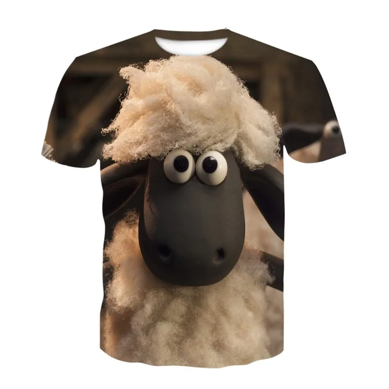 Новинка 2020 женская и мужская футболка с 3D принтом милых животных Белая овца