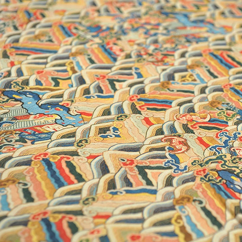 130 см шириной 35 мм шелковая льняная ткань с принтом облака для лета и весны куртка