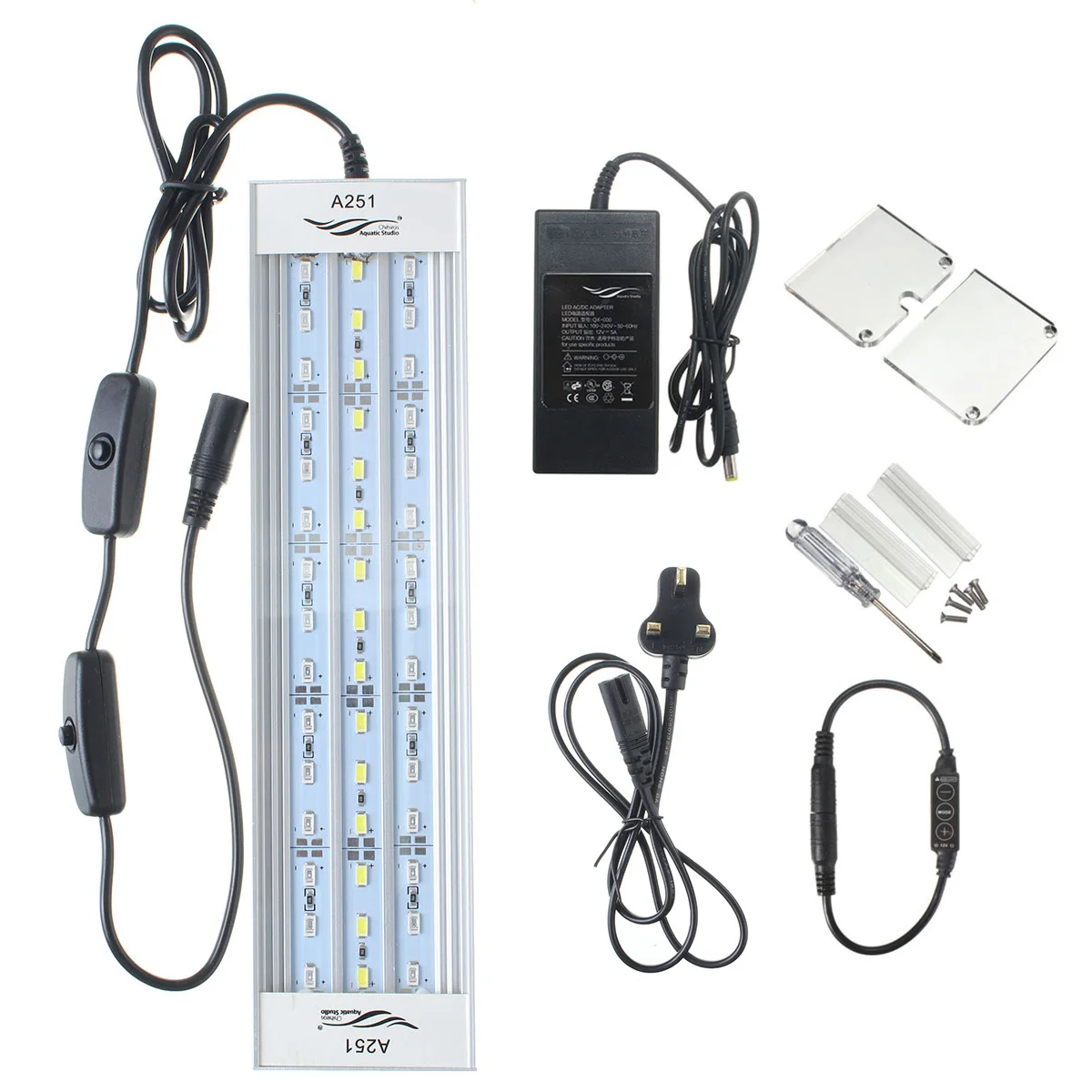 UK Plug 15 Вт 25 см светодиодный светодиоды для аквариума свет для выращивания 45SMD 1900LM 5 цветов светодиодный водные аквариумные аквариум лампа коралловый фонарь - Цвет: UK Plug