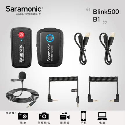 Беспроводной микрофон Saramonic Blink 500 серии B1 B2 B5 B6 2 4 ГГц двухканальная микрофонная