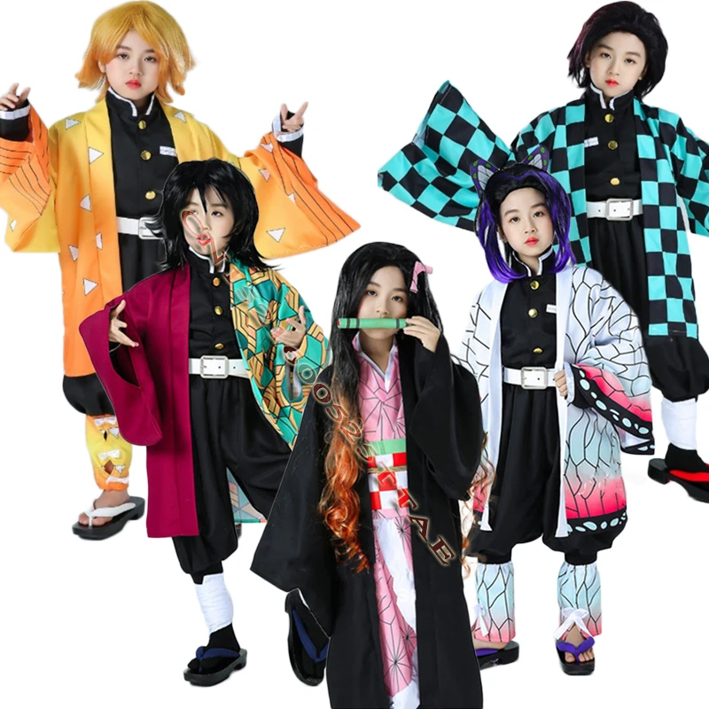 

Anime Demon Slayer Kimetsu no Yaiba Kochou Shinobu Cosplay Costume Women's Kimono Uniforms Halloween Carnaval Party costume Wig