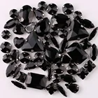 Закрепка с серебряными когтями, 50, шт.пакет фигур, черное стекло, стразы для пришивания, для свадебного платья, обуви, сумки, самодельная отделка