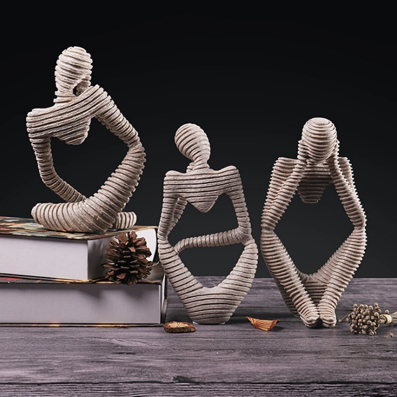 Абстрактный характер украшения Европейский Thinker Скульптура дома орнамент
