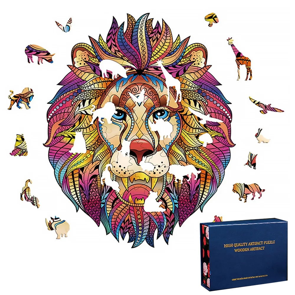 

Unique Wooden Animal Jigsaw Puzzles Montessori Educational Toy Art Shape Irregular Puzzle Toy for Adults Children Dropshipping