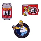 Duff пивная эмалированная булавка пивные банки брошь Мультяшные ювелирные изделия