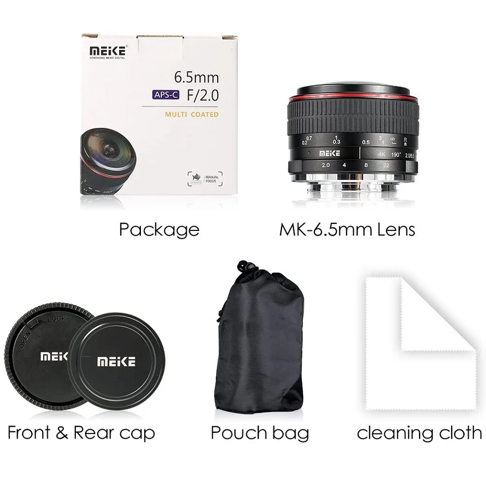 Meike 6 5 мм f2.0 ручной Объектив рыбий глаз для Canon EF-M крепление/держатель объектива Sony