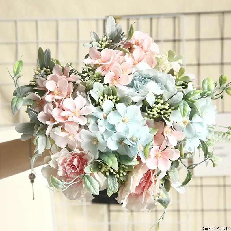 1 букет искусственных пионов камелии розы шелковые искусственные цветы