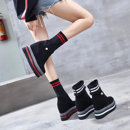 Новинка 2019 сетчатые красные короткие сапоги простая толстая подошва очень