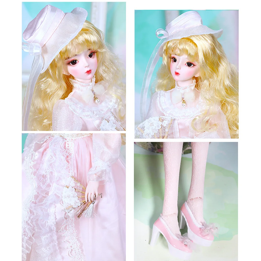 

60cm BJD Dolls Princess Doll Clothes Set Toy For Girls - Nicole Official Makeup (Face Detachable / Head Integrated Version)