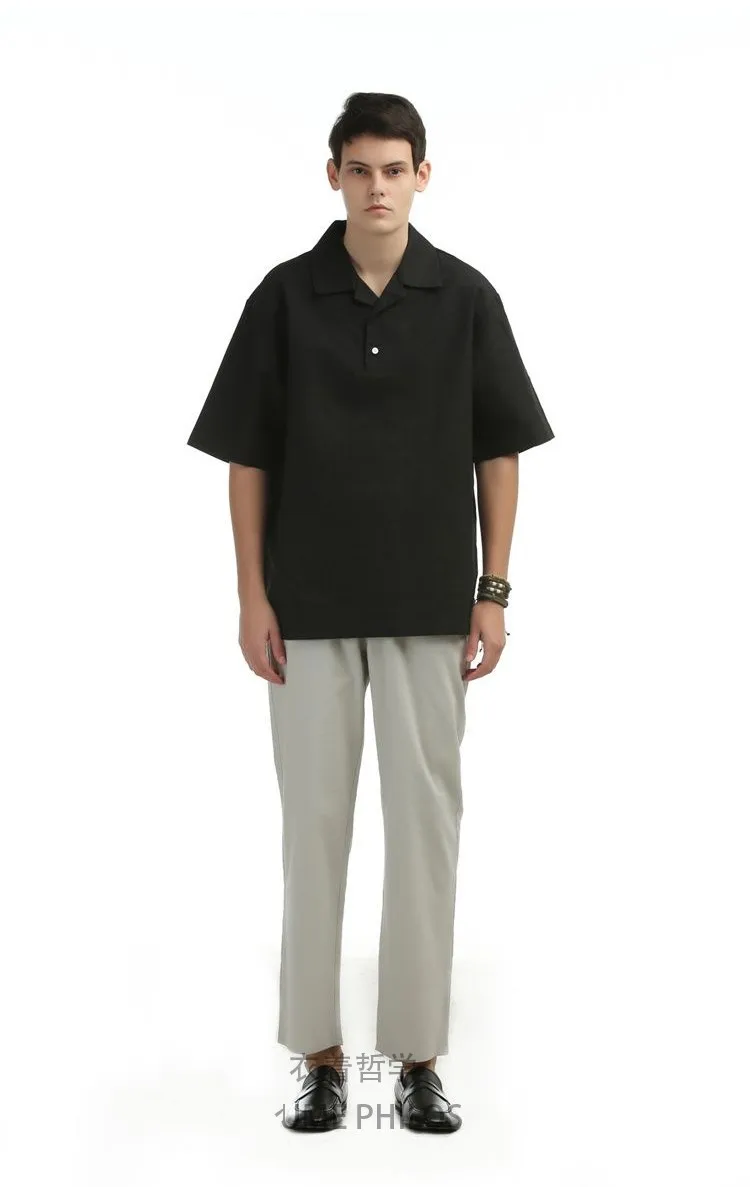 Новая мужская модная Свободная Повседневная рубашка с короткими рукавами и