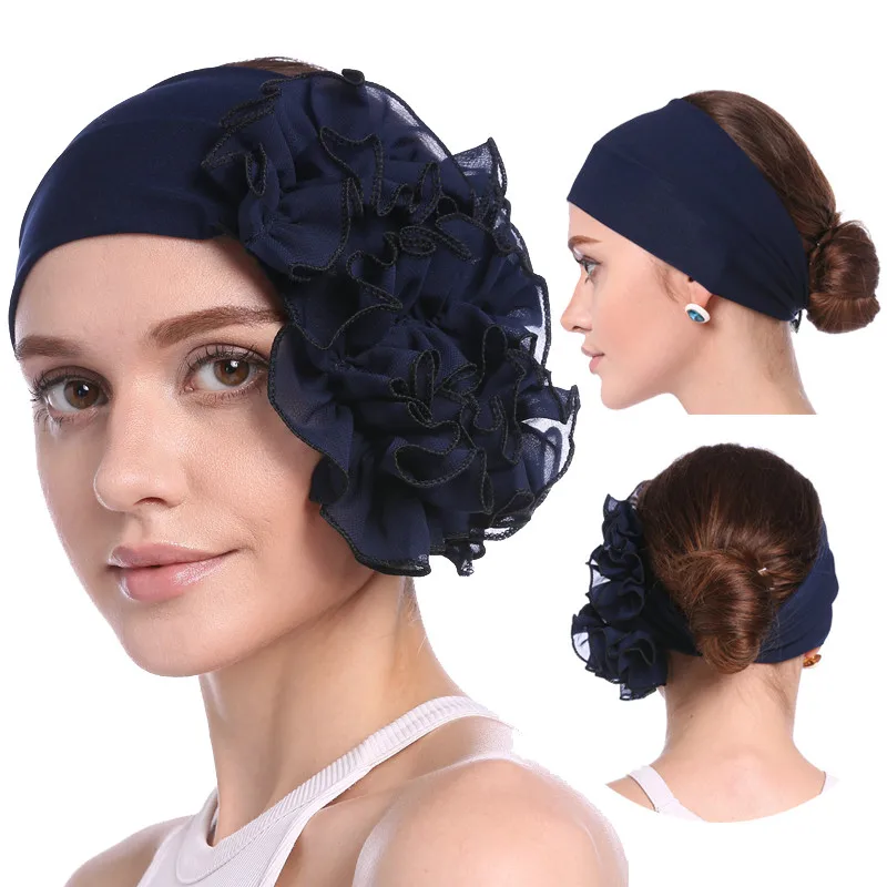 Летняя мусульманская тюрбан для женщин мягкий эластичный хиджаб с цветами