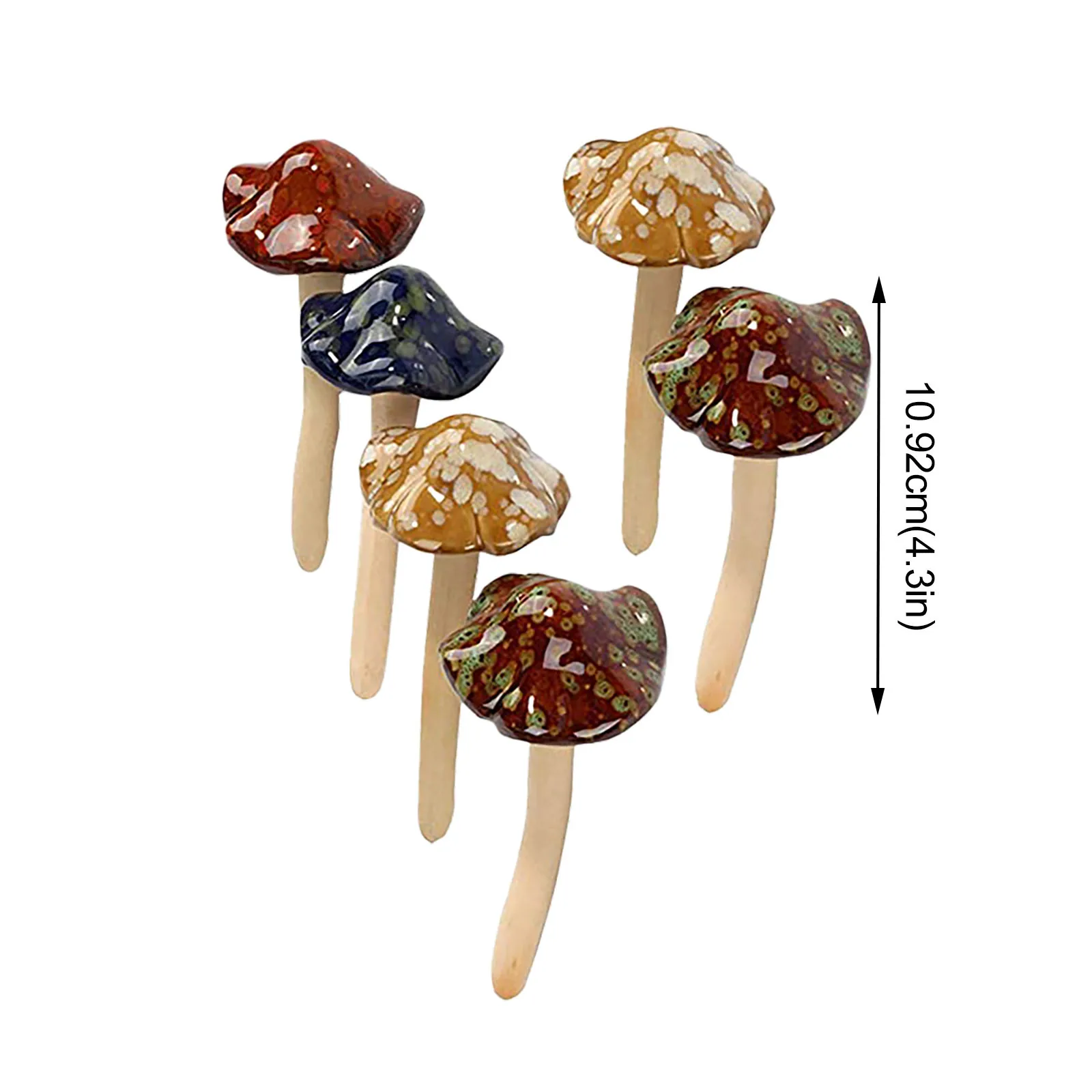 

Resin Mushroom Garden Plant Figurines 4.3in Miniatures Ornaments Gardening Flower Pot Lawn Plug Outdoor Crafts Home Decoration