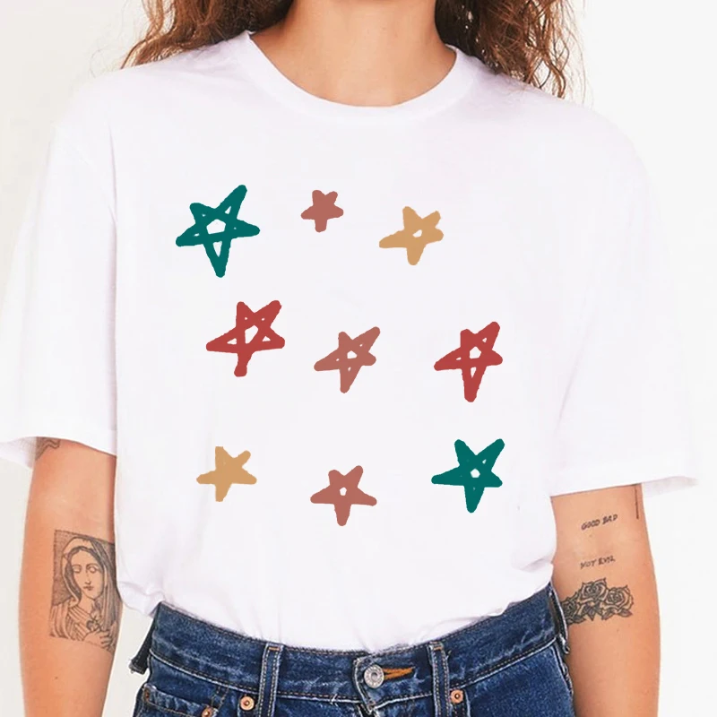 

Женские топы с круглым вырезом и мультяшным принтом, одежда с графическим принтом, Женская индивидуальная Летняя Повседневная футболка 90-х,...