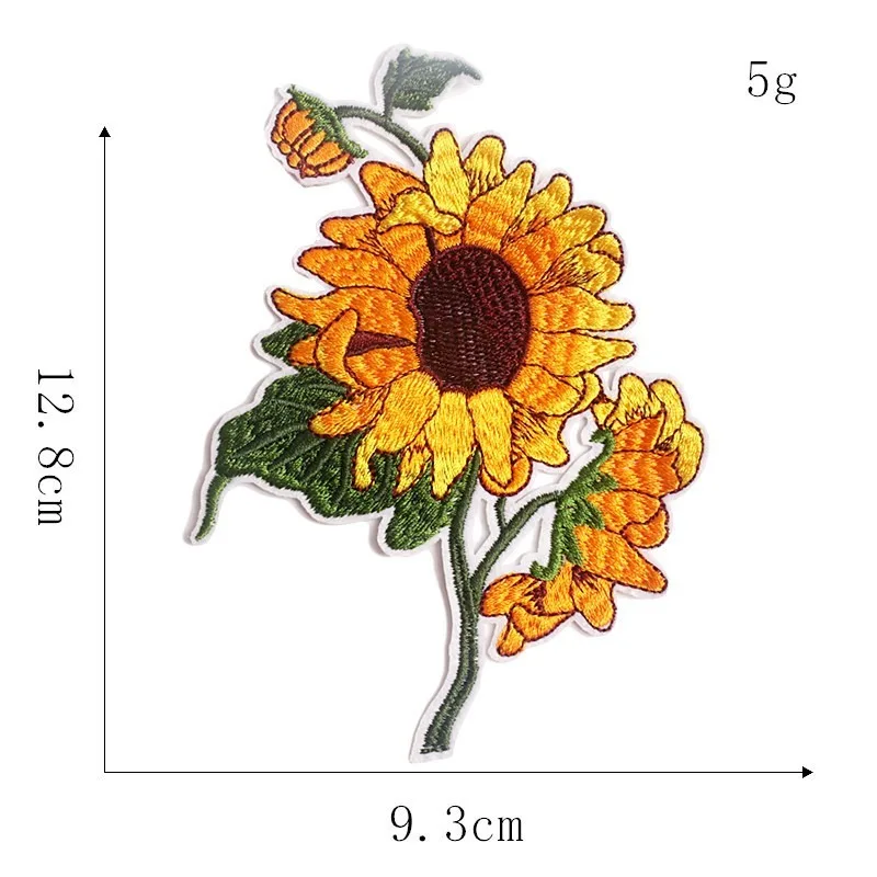 

New Sunflower Flower Embroidery Cloth Sticker Diy Clothes Small Daisy Flower Embroidery Label Decorative Patch Sticker Adhesive