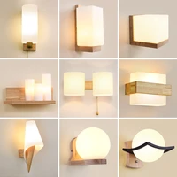 wall creative wooden wall lamp for bedroom bedside stairs corridor interior mounted lighting sconce indoor decoration fixtures