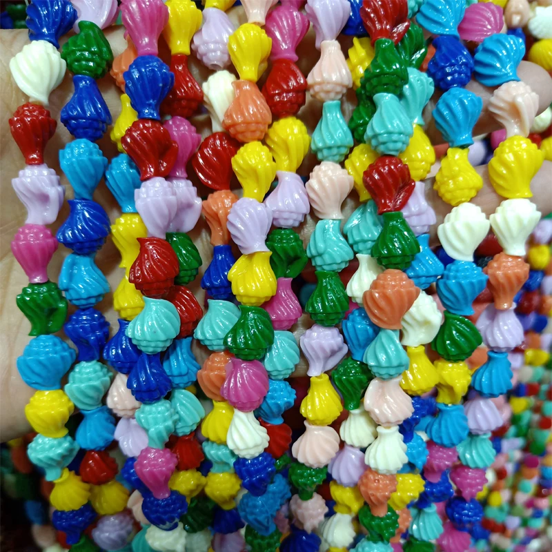 

Mix Color Conch Shape Natural Coral Beads About 10x12mm DIY Loose Sea Snail Coral Beads For Jewelry Making Bracelet Strand15''